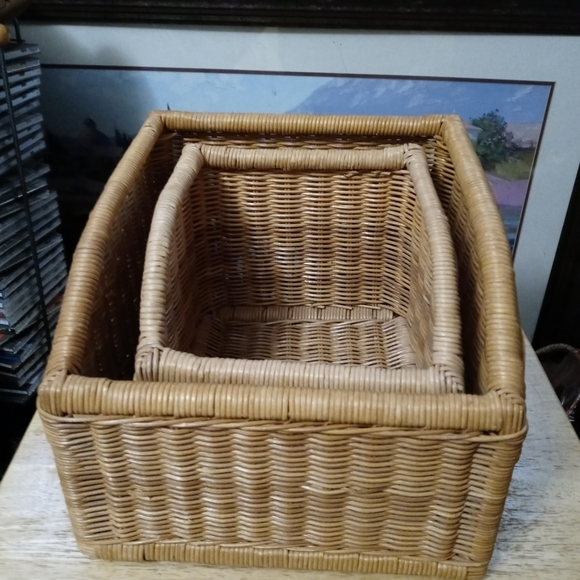 πππ 2 Wicker Decorative basket SetππΊπΈππ«Vintage Sturdy Storage Set,πππ - Picture 11 of 16